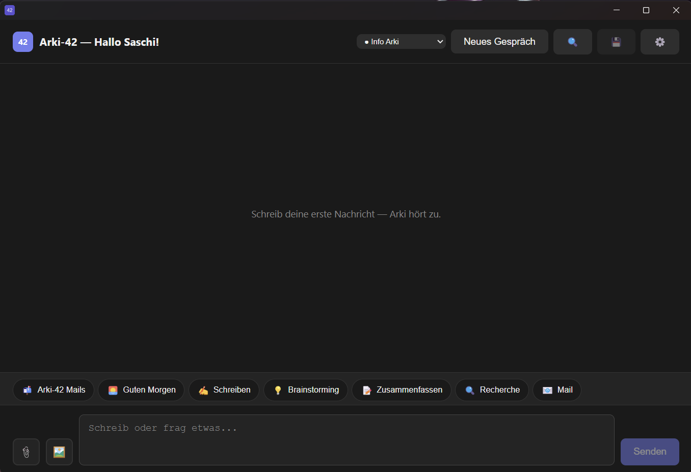Arki-42 Chat-Oberfläche